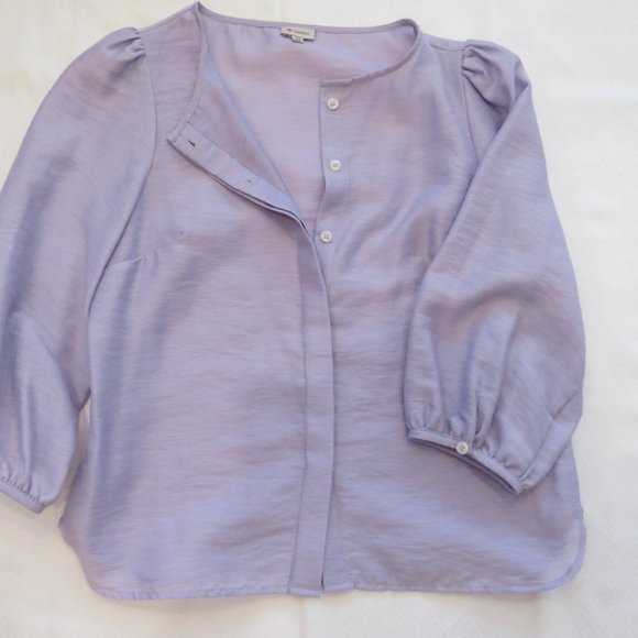 Cremieux Purple Extra Small 3/4 Length Sleeve Blouse Lavender - Picture 2 of 4
